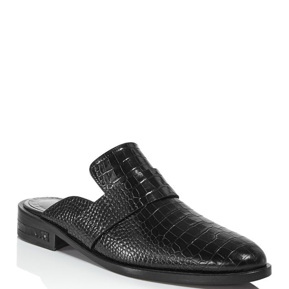 Freda Salvador - Black Embossed Keen Mule *BRAND NEW IN BOX*